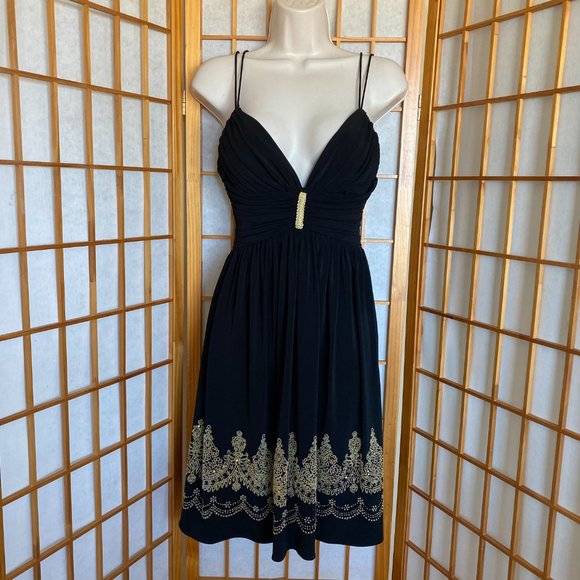Cache Dresses & Skirts - Caché | Black Gold Summer Dress | size 4